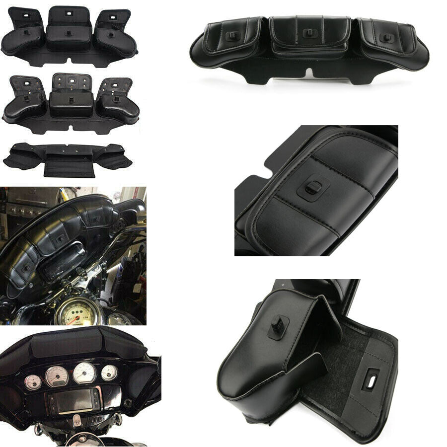 Motorcycle windshield bag saddle 3-pocket fairing for 96-13 for Harley Touring