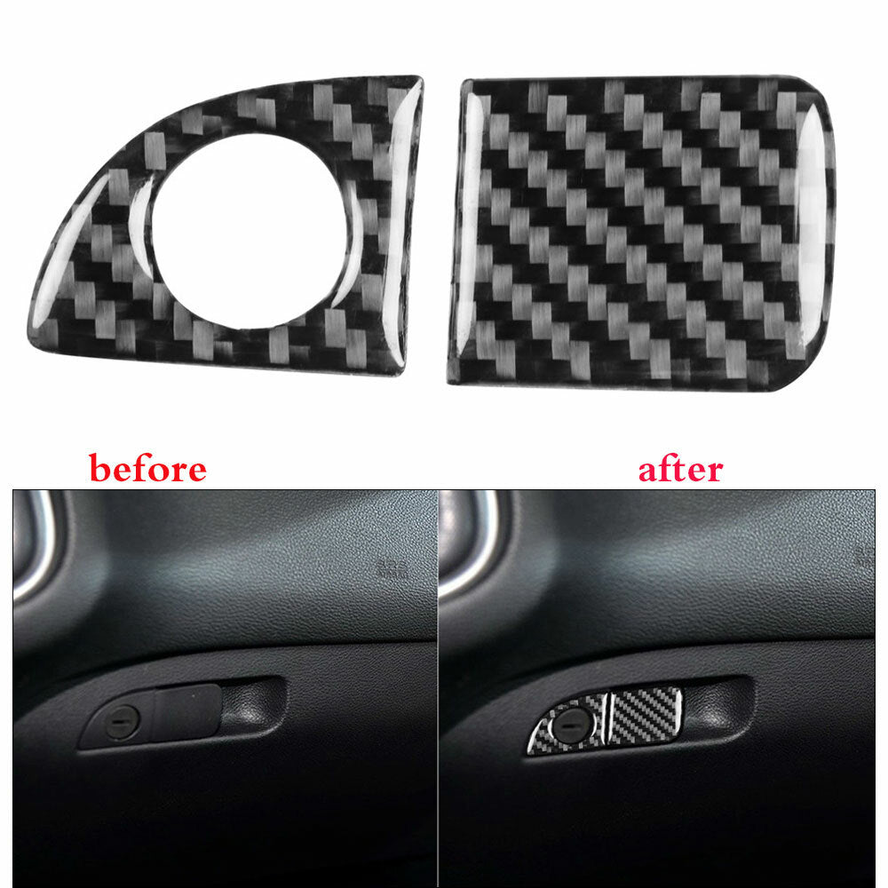 Carbon Fiber for Co -pilot Storage Box Switch Cover Trim for Dodge Charger 2011-2014