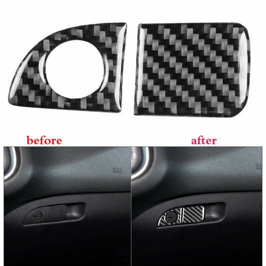 Carbon Fiber for Co -pilot Storage Box Switch Cover Trim for Dodge Charger 2011-2014