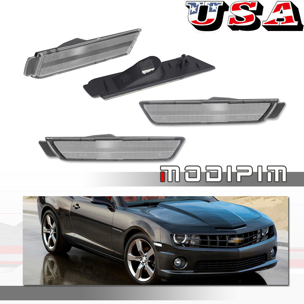 Clear Lens Front and Rear Side Marker Light Housing Kit for 2010 - 2015 for Camaro - v