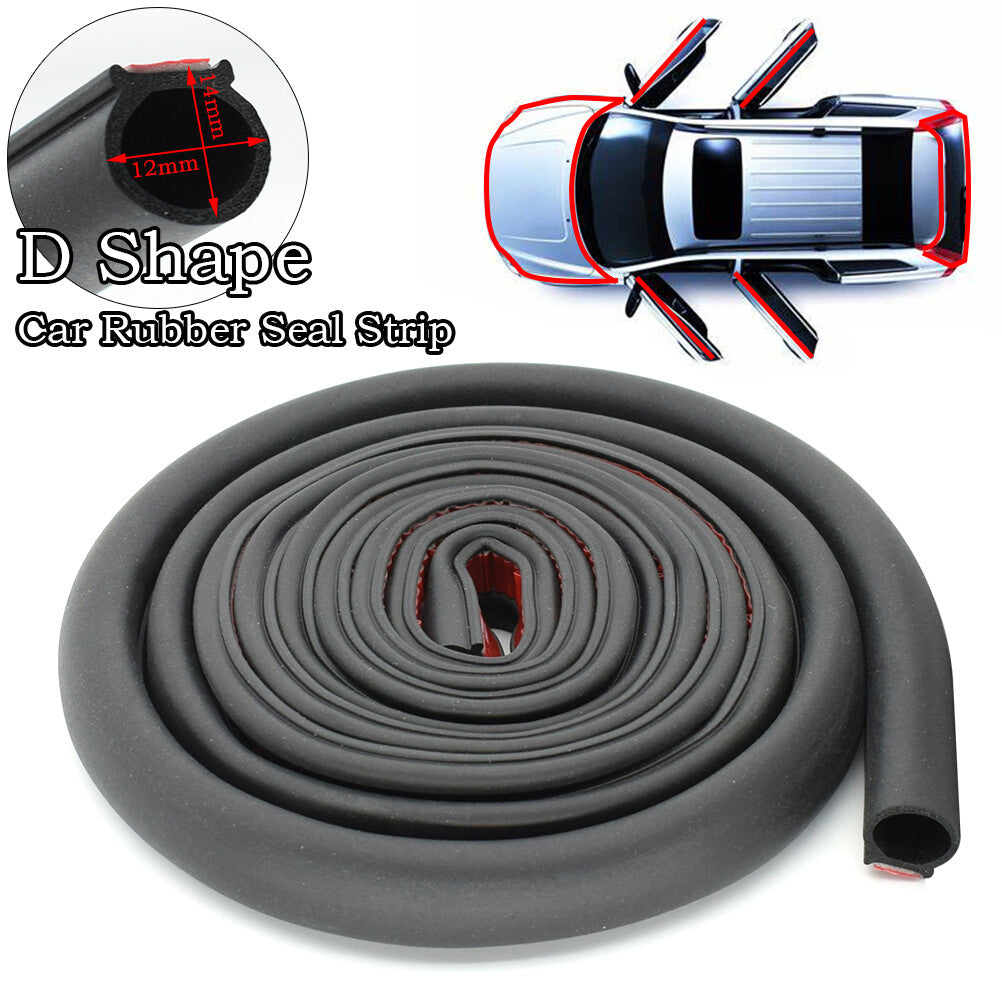 6m Weatherstrip Big D-shape Car Door Hood Trunk Edge Rubber Seal Strip Universal