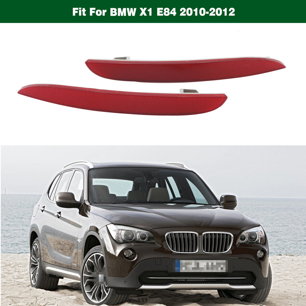 1Pair Rear Bumper Light Tail Reflector Lamps Fit for BMW X1 Series E84 2010-2012 Q