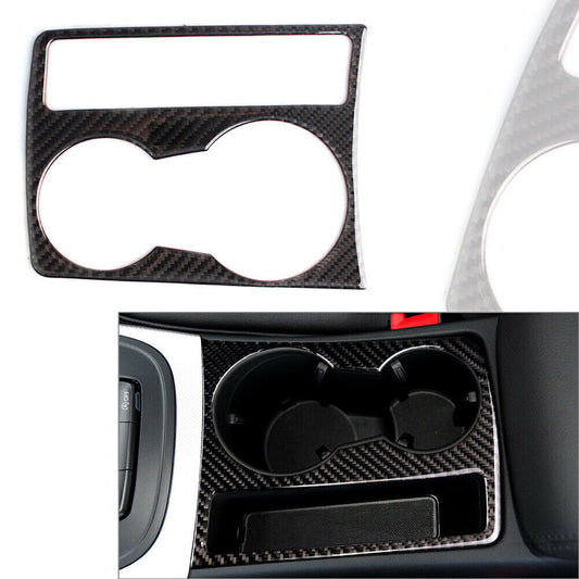 Interior Cup Holder Panel Frame Cover Trim for Audi A4 B8 A5 09-16 Carbon Fiber