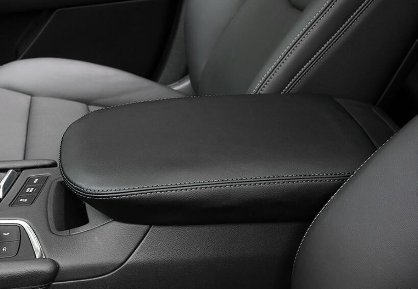 Black PU Leather Inner Console Armrest Box Cover Trim for Cadillac XT5 2017-2024