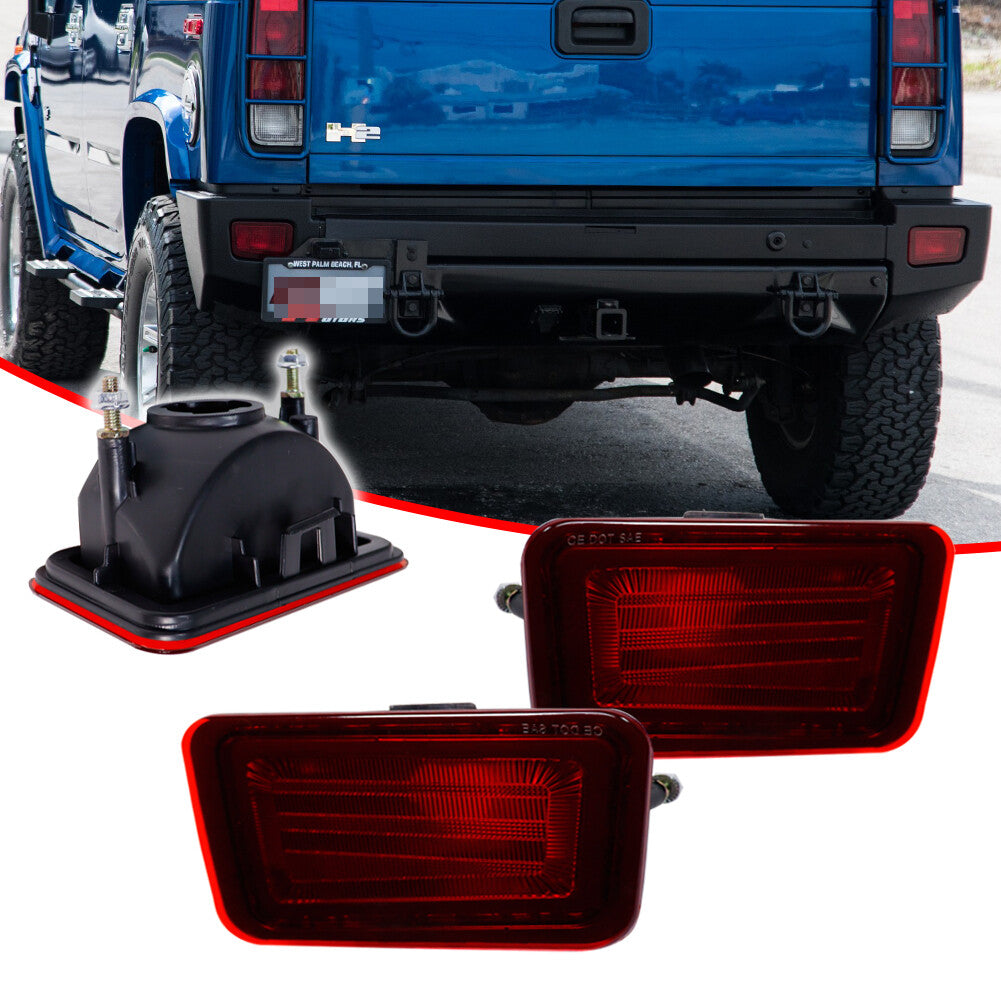 Red lens rear bumper reflector decorative cover is suitable for 05-09 WM H2 taillight housing- v