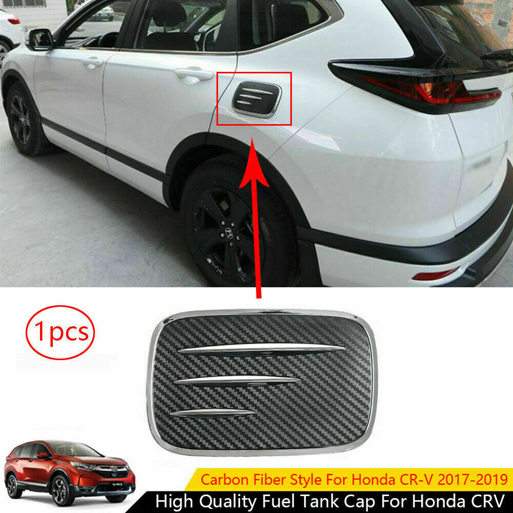 Carbon Fiber Look Fuel Tank Cap Oil Gas Cover Trim for Honda CR-V CRV 2017-2022