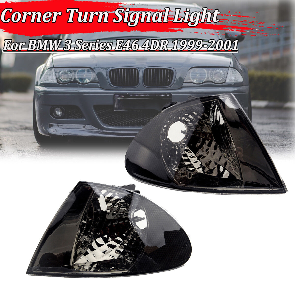 Turn Signal Corner Light Lamp Left + Right for BMW 3 Series E46 Sedan 1999-2001 Q