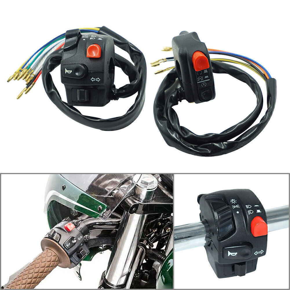 22MM Motorcycle Horn Button Turn Signal Electric Light Start Handlebar Switch Q