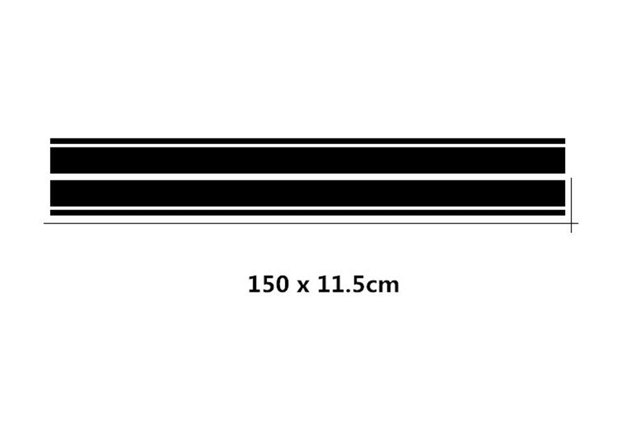 2Pcs Car Bonnet Hood Trim Sticker Vinyl Decal Double Line Stripe Bar Graphics