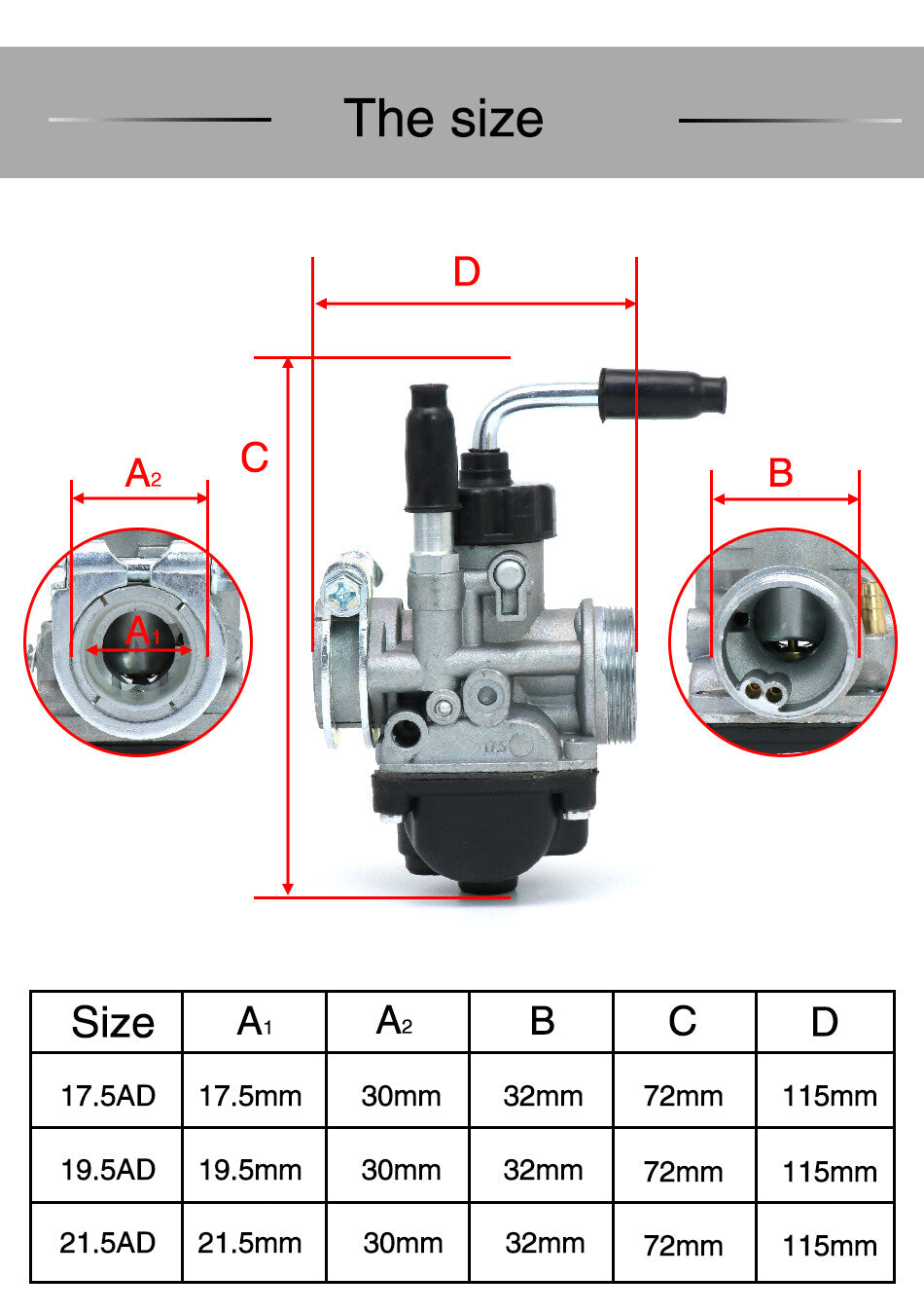 PHBG 19.5mm Carburetor R2587 Dellorto Carb for 2 Stroke 50cc 100cc Scooter Moped Q