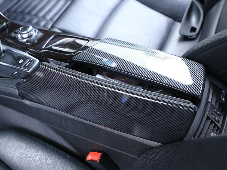 for BMW 5 Series 11-16 ABS Carbon Fiber Central Console Storage Box Cover Trims