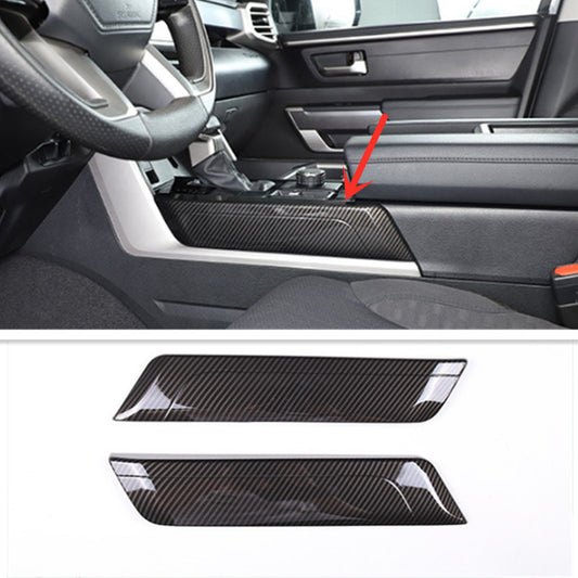 2P ABS Carbon Fiber Side Central Gear Shift Cover Trim for Toyota Tundra 22-24