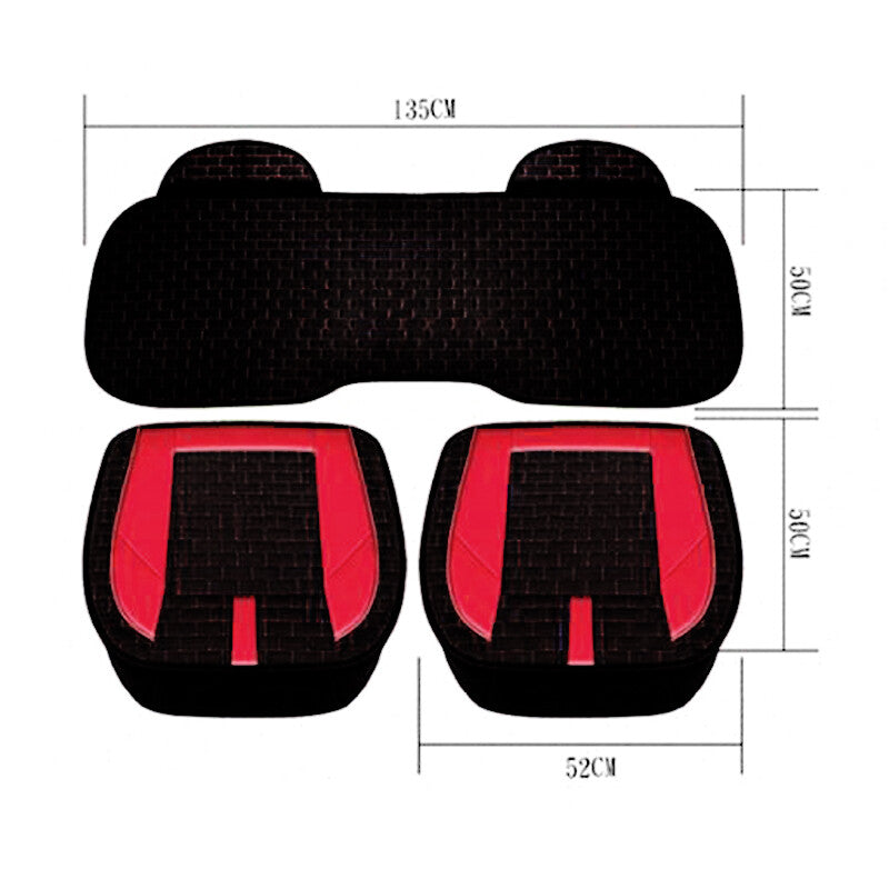 3-Piece Car Interior for Seat Cushion Cover with Full Wrap-Around Protection - Polyurethane Synthetic Leather Cotton n