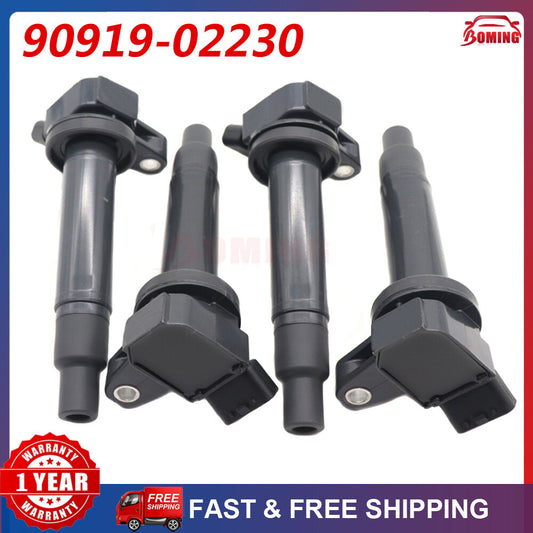 4-pack of brand new ignition coils suitable for 1998-2009 for Toyota and for Lexus 4.3L and 4.7L engines. (Item number: 90919-02230 UF230)