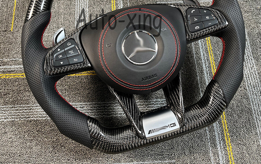 100%Real Carbon Fiber Button Cover +Lower Trim for Mercedes-Benz W205 W218 C63