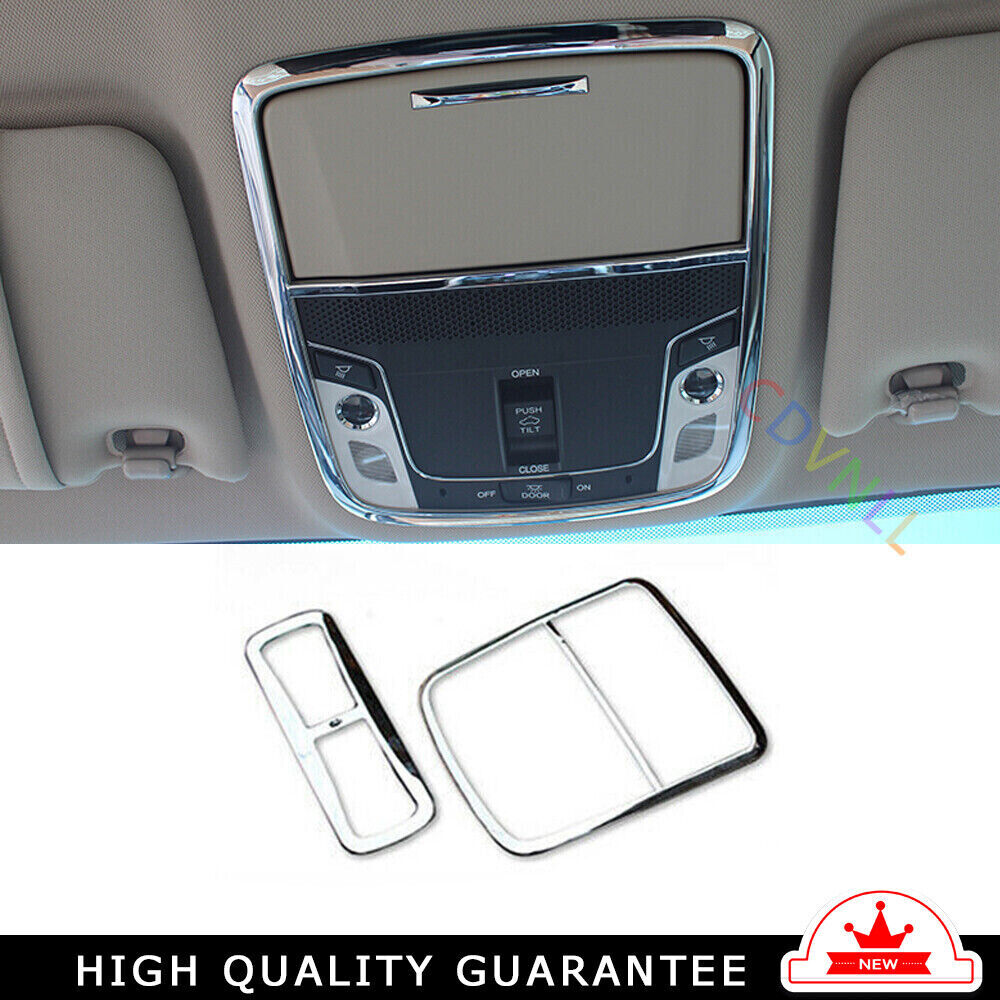 Front Reading Lamp Frame Cover Trim for Honda Accord 9th 2014-17 Chrome Silver