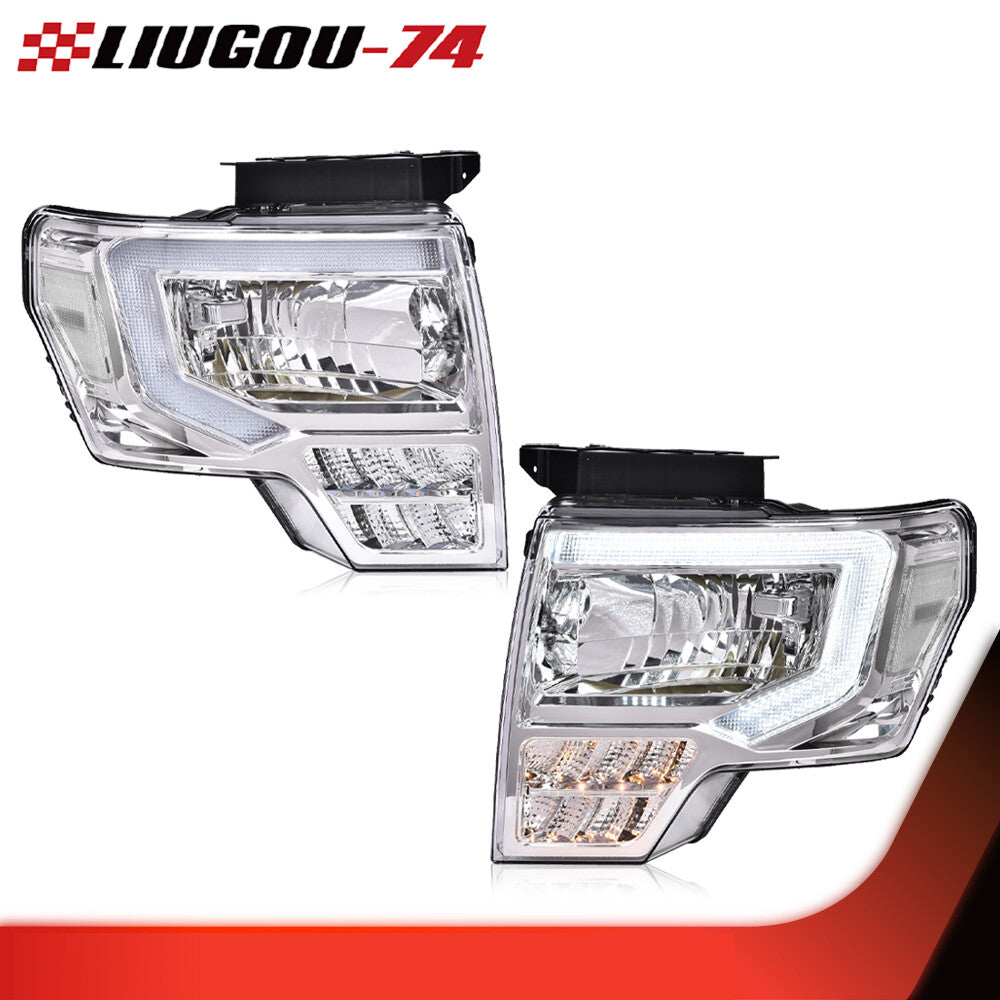 Suitable for 2009-2014 for Ford F-150 F-150 LED DRL tube headlights/projector headlights.