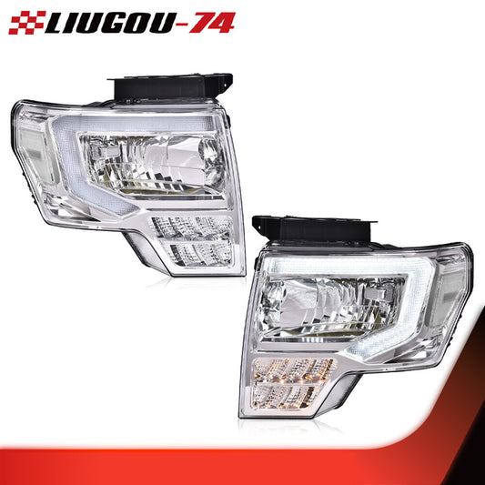 Suitable for 2009-2014 for Ford F-150 F-150 LED DRL tube headlights/projector headlights.