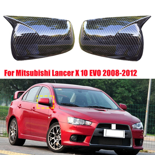 for Mitsubishi Lancer X10 EX EVO 2008-12 Carbon Fiber Look Rearview Mirror Cover