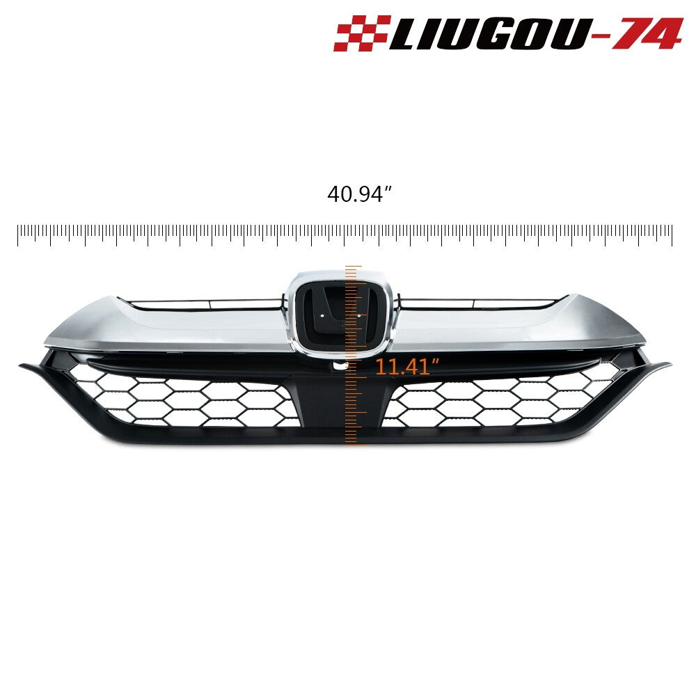 Fits 2017 - 2019 for Honda CRV CR-V Front Bumper Upper Grille Grid Grill for CHRome - v