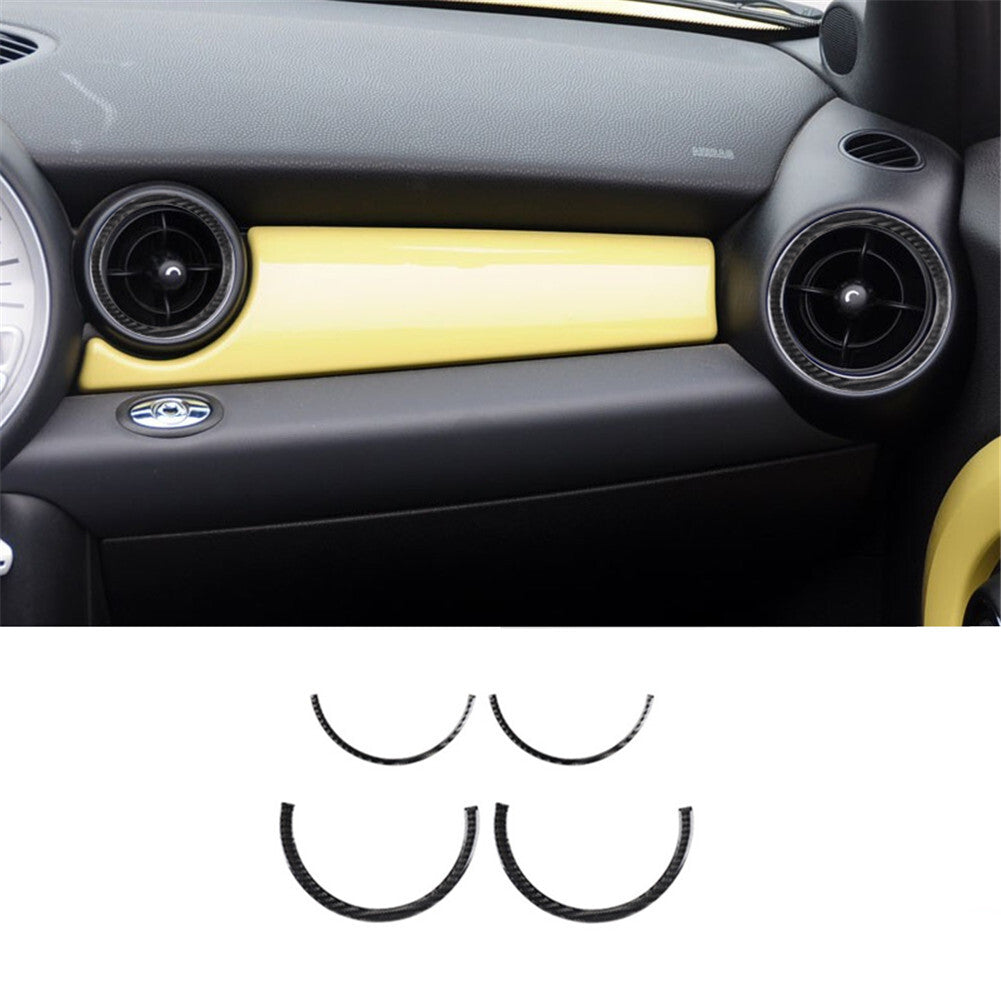 4X Carbon Fiber Inner Breather Ring Trim for Mini Cooper 2007-2010