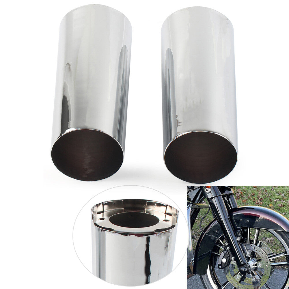 +2 Smooth Fork Tube Slider Covers Cowbells FITS for Harley Electra Tri Glide FLHX