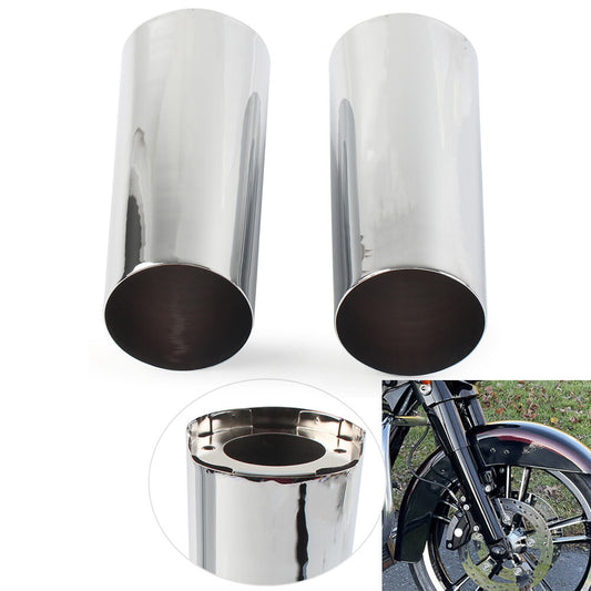 +2 Smooth Fork Tube Slider Covers Cowbells FITS for Harley Electra Tri Glide FLHX