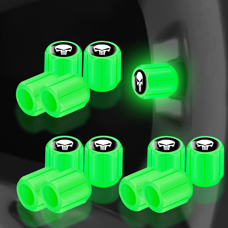 12PCS Universal Fluorescent Car Tire Valve Cap Luminous Bike Tire Valve Stem Cap Q