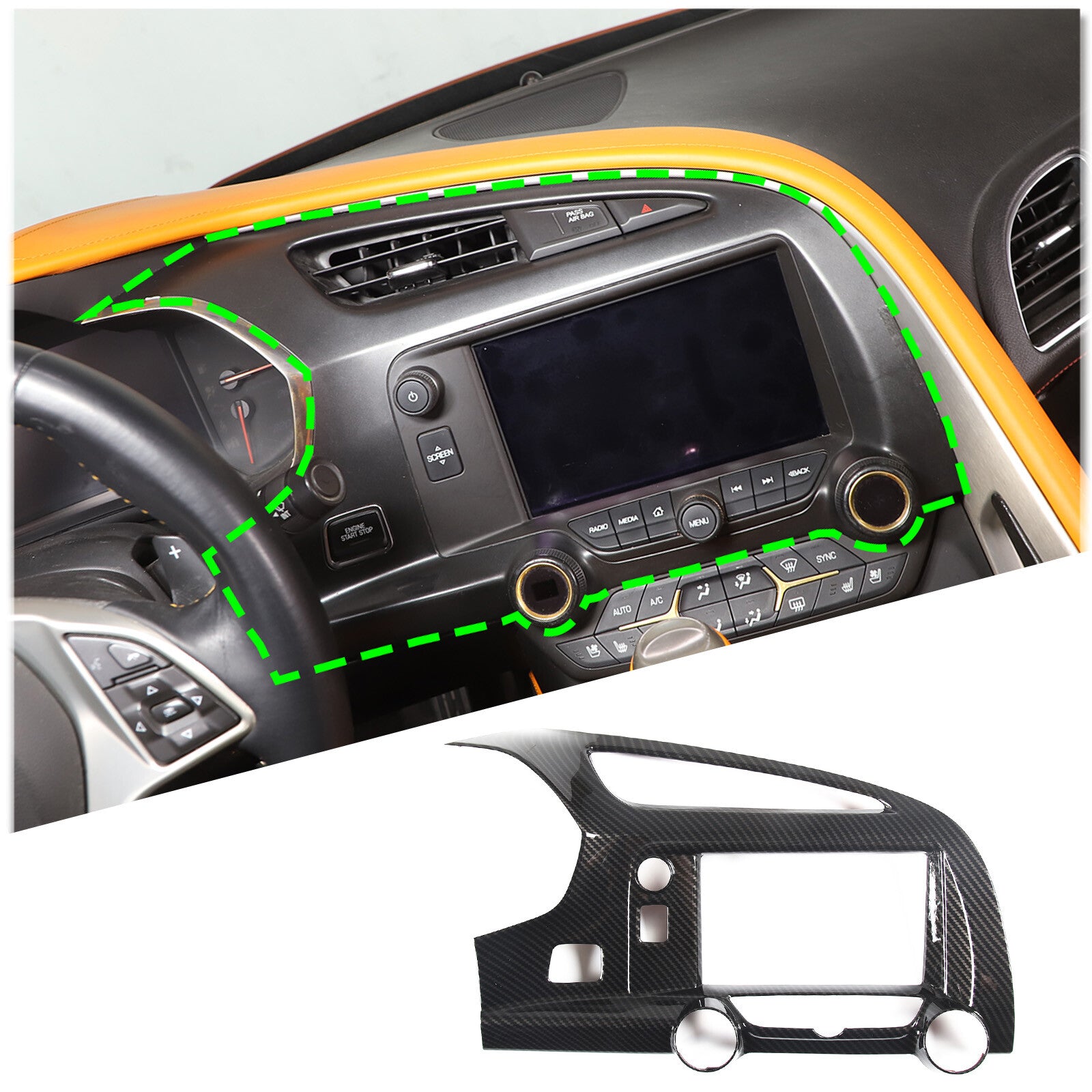 For Outlander 2022 2023 Carbon Fiber Rear Water Cup Holder Cover Trim- v