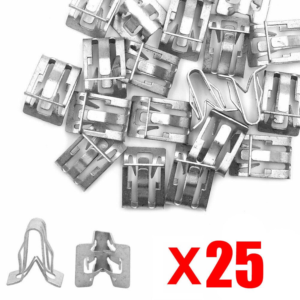 25Pcs Metal Car Fastener Clips 1/2 X 5/8 Auto Retainer Moulding Trim
