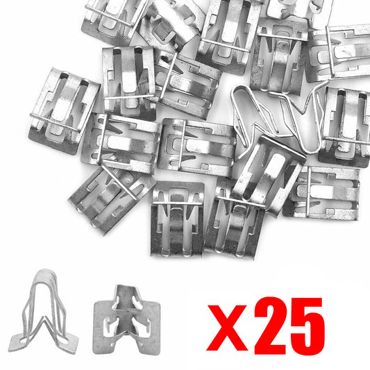 25Pcs Metal Car Fastener Clips 1/2 X 5/8 Auto Retainer Moulding Trim