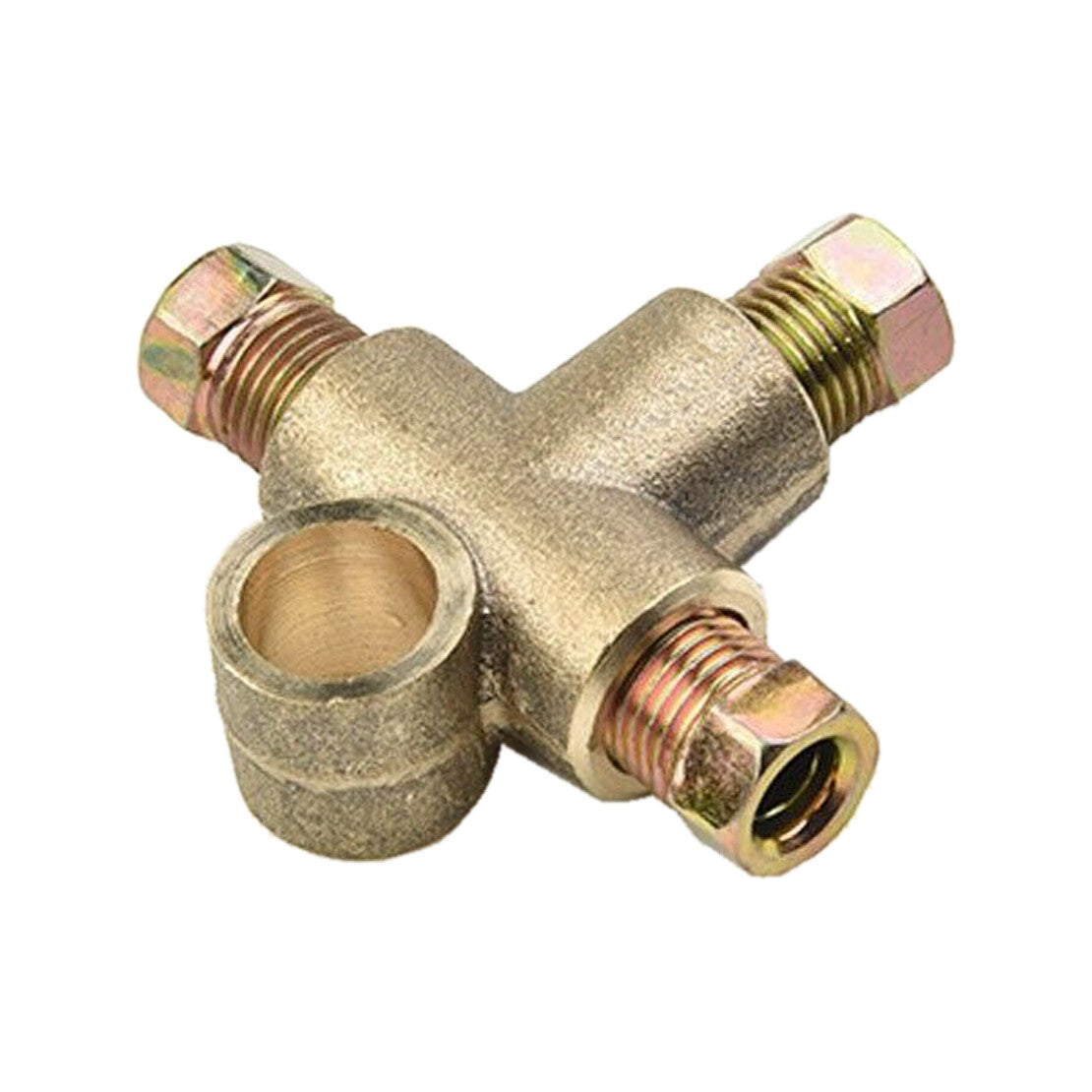 Brake Line Tee Hose Connector 3Way Adapter With 3 Male Nut Union 3/16 Fitting Q