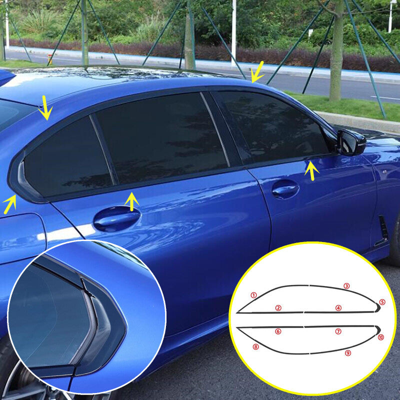 Car Window Strip Cover Trim Steel Black Fit for 3 G20 G28 2021-2024 B n