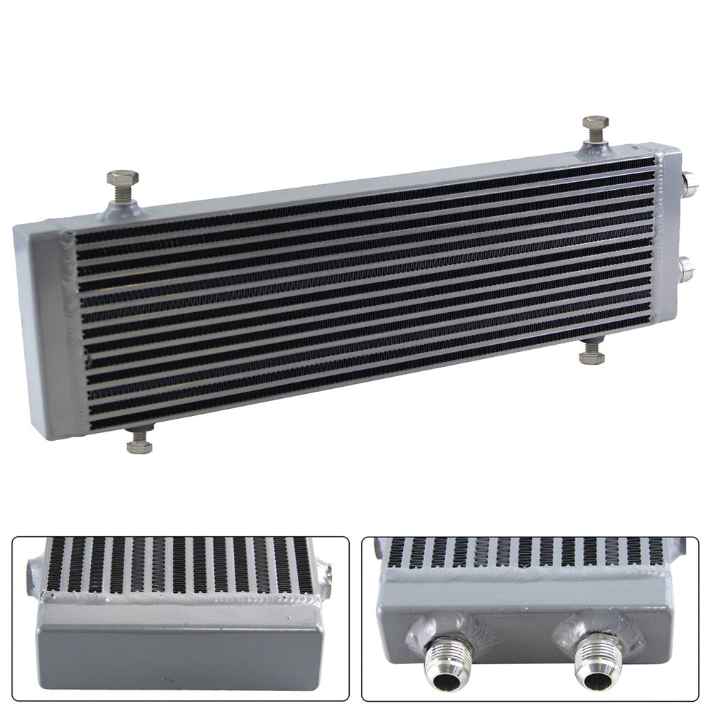 Universal Dual Pass Bar  Plate Oil Cooler Large - Silver Core:18.5x5.5x1.58