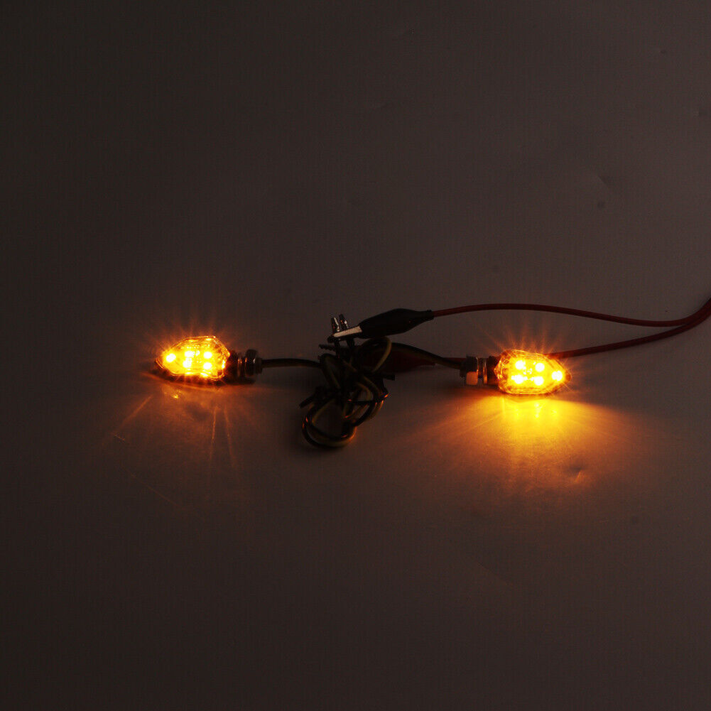 Motorcycle Smoke LED Amber Turn Signal Light Blinker Indicator Universal 8mm Q