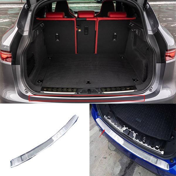 Chrome Steel Sill Plate Protector 2017-2021 Fit for Jaguar F-PACE Rear Bumper