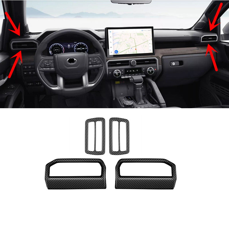 Car Dashboard Air Vent Cover Trim Carbon Fiber 4X Fit for Tacoma 2024 v