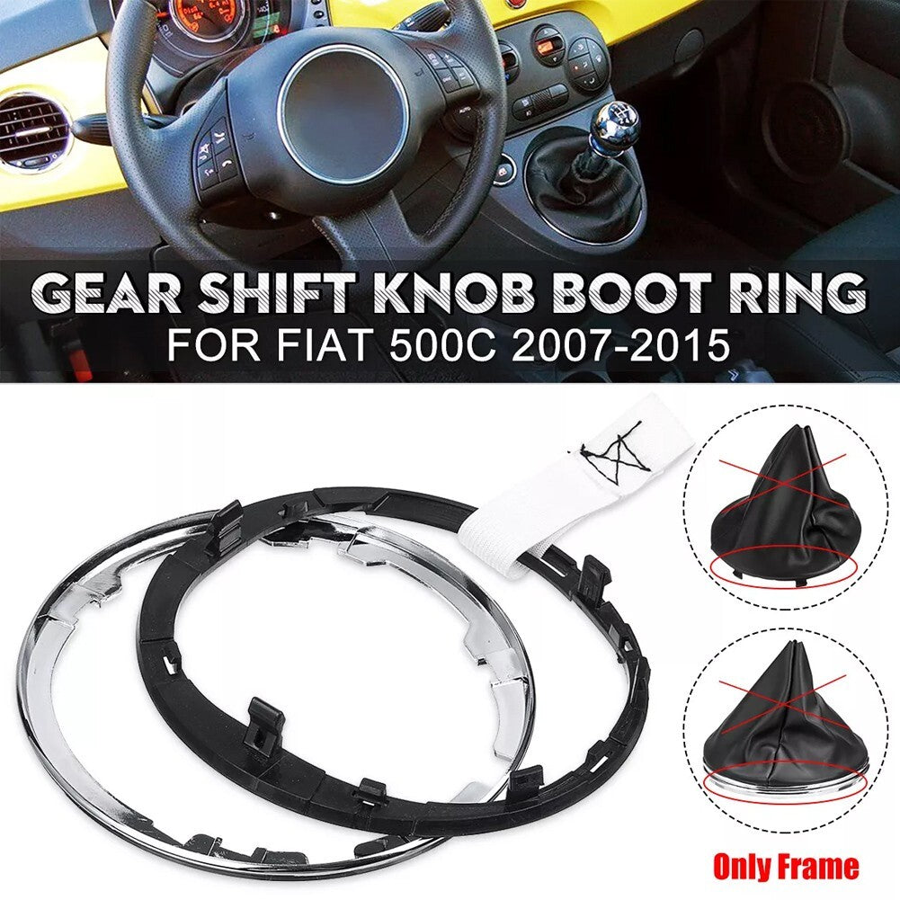 for Fiat 500 500C 2007-2015 Car Gear Shift Lever Knob Boot Gaiter Ring Kit new v