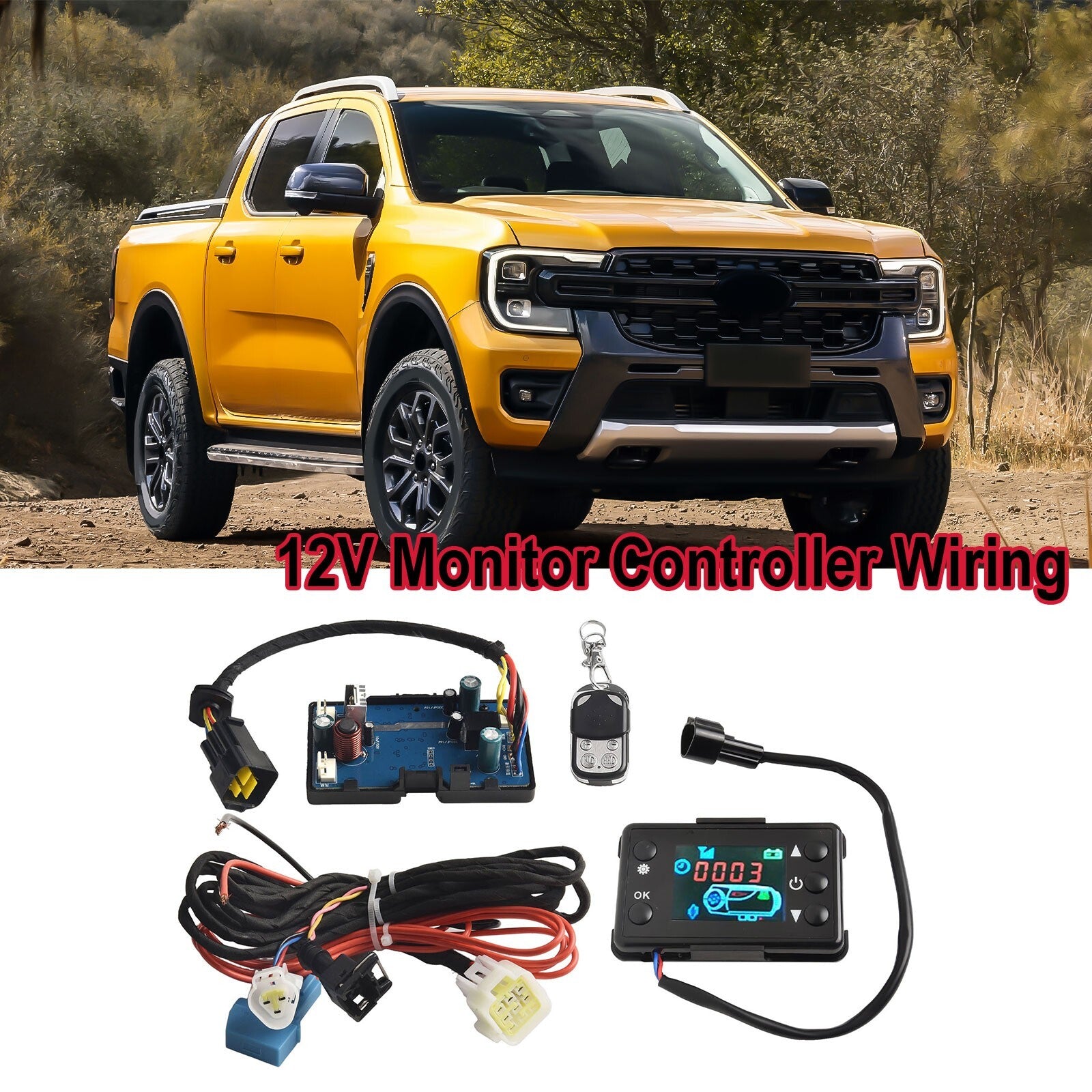 12V/24V diesel engine air heater LCD display switch, control board with remote control