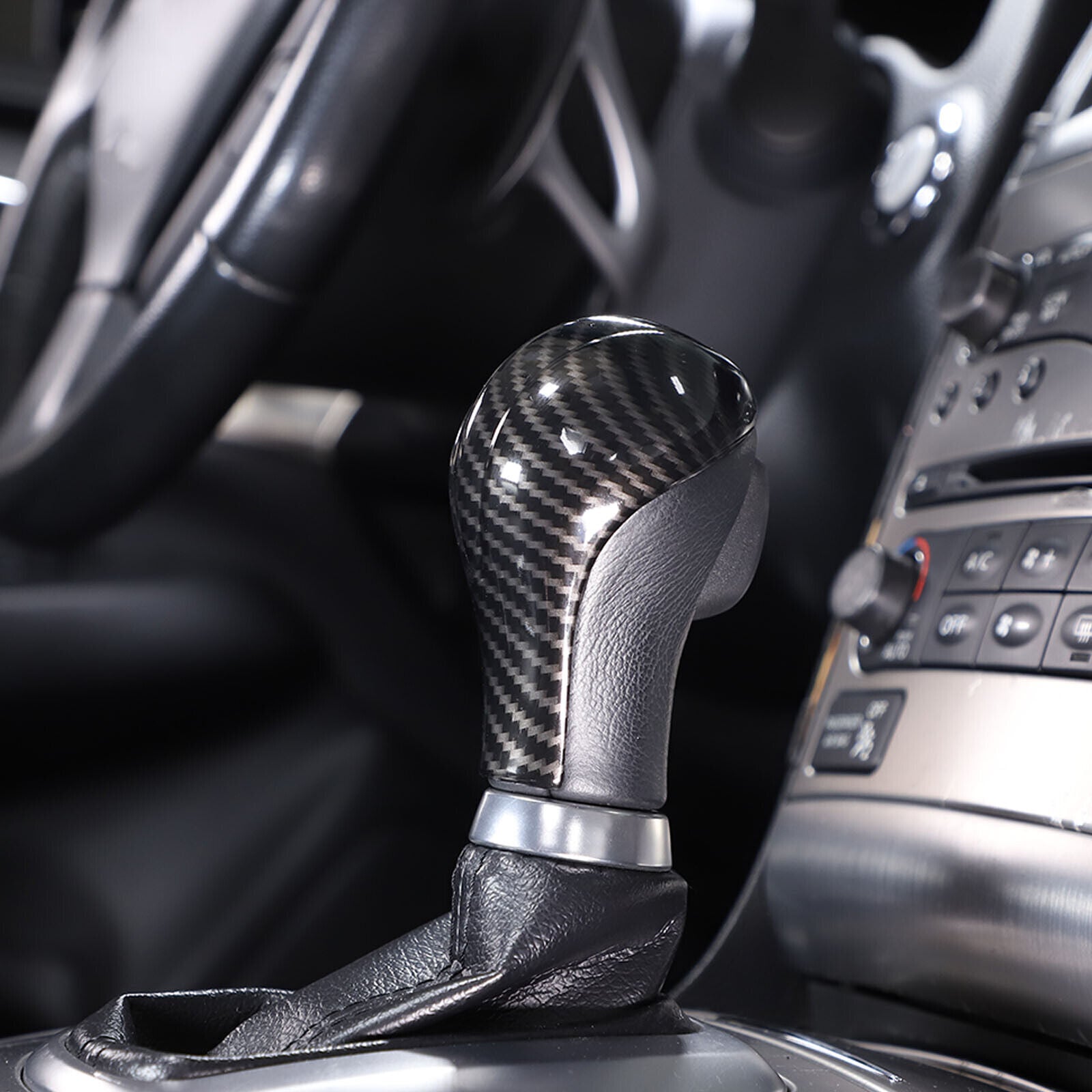 ABS Carbon Fiber Gear Shift Knob Trim Cover for Infiniti G25 G35 G37 2007-2013