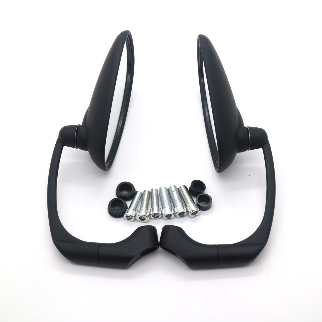 Motorcycle Black Retro Oval Rearview Side Mirror For GN/ CG Cafe Racer Custom Q