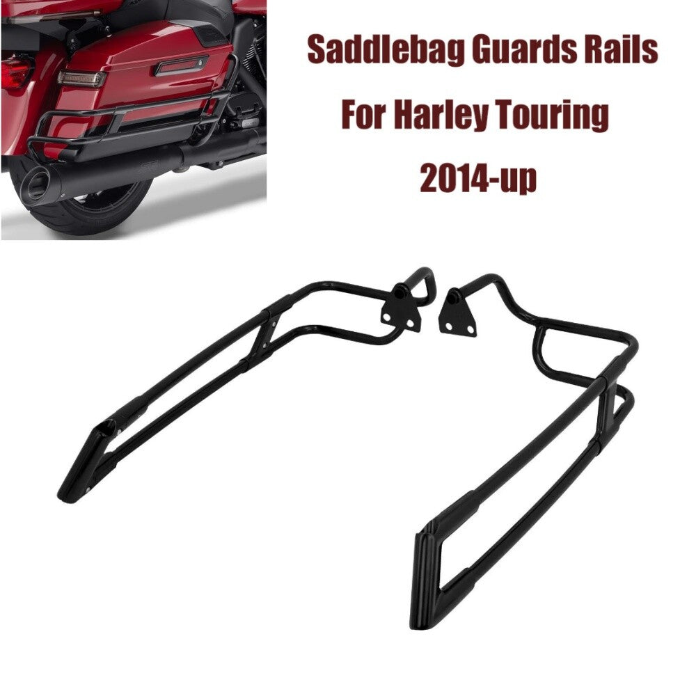 Black saddlebag railings suitable for Harley Touring Electra Road Glide 2014-2024. n