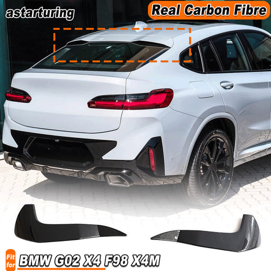 Fit for BMW G02 X4 M40i F98 X4M 2023-2024 REAL CARBON Rear Roof Spoiler Wing Lip