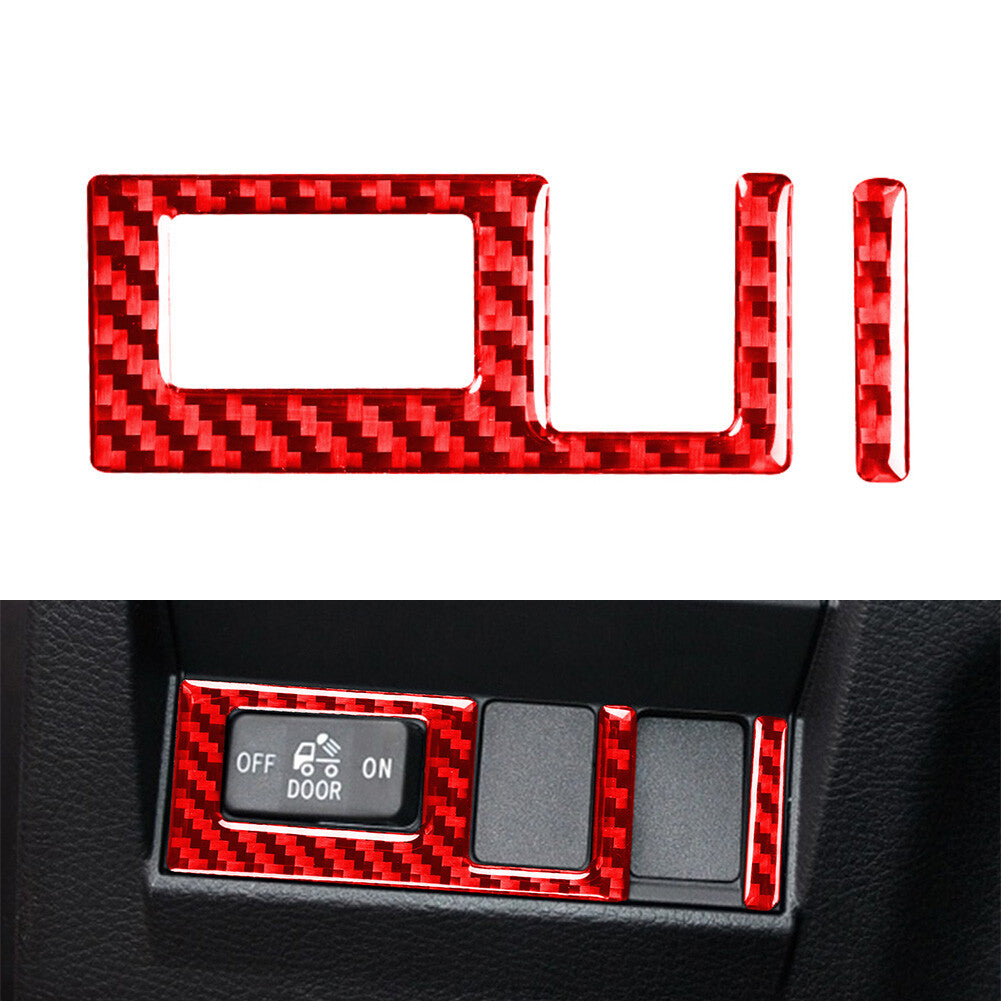 Look Head Light Switch Button Cover for Toyota Tundra 2014-2021 Carbon Fiber Red