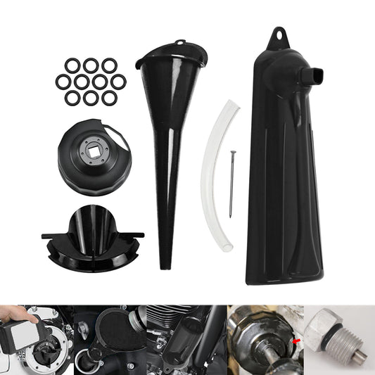 Crankcase Fill Primary Case Drip- Oil Funnel Wrench Tool Kit Fit for Harley Q