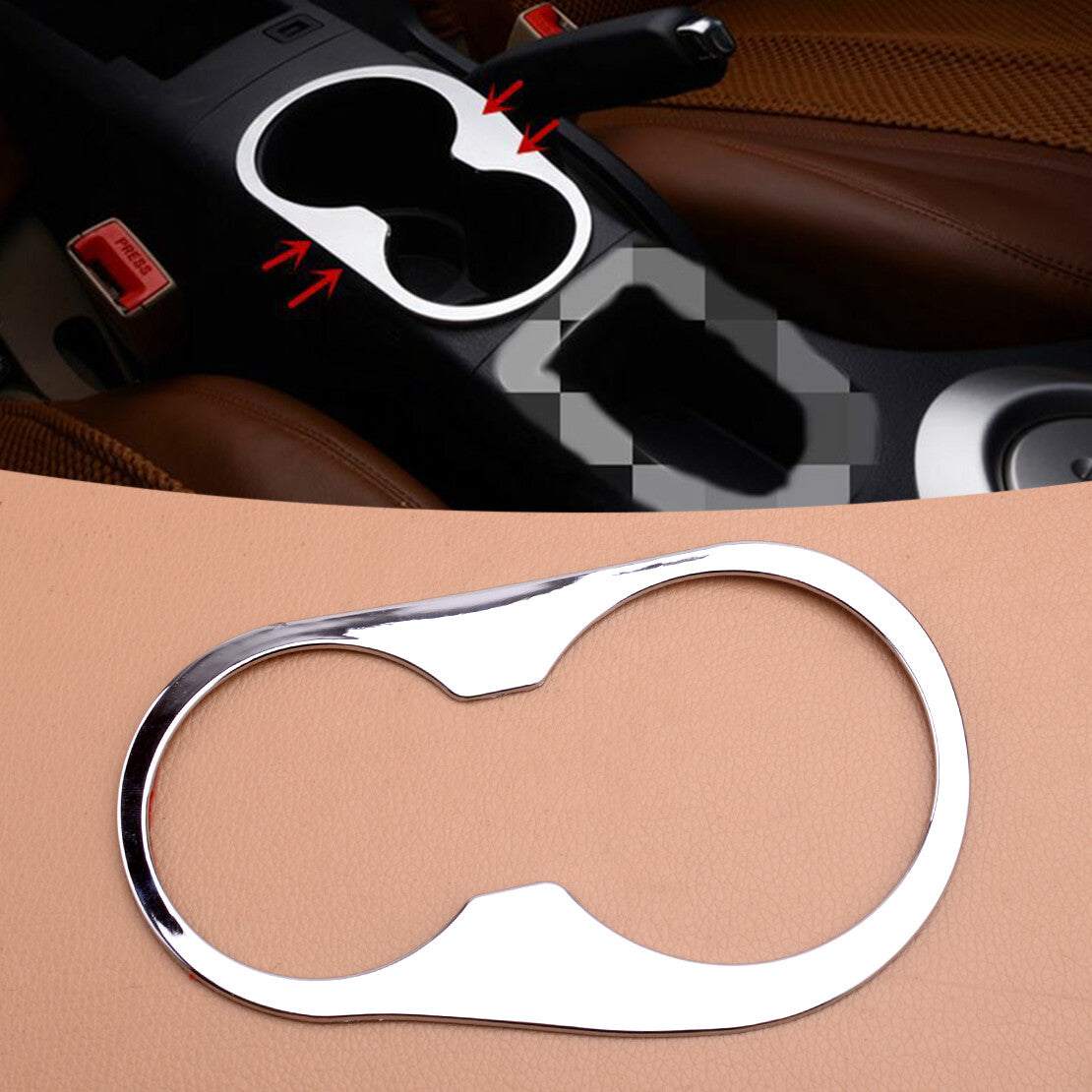 Console Water Cup Holder Cover Trim Frame Fit for Nissan Qashqai 2008-2013