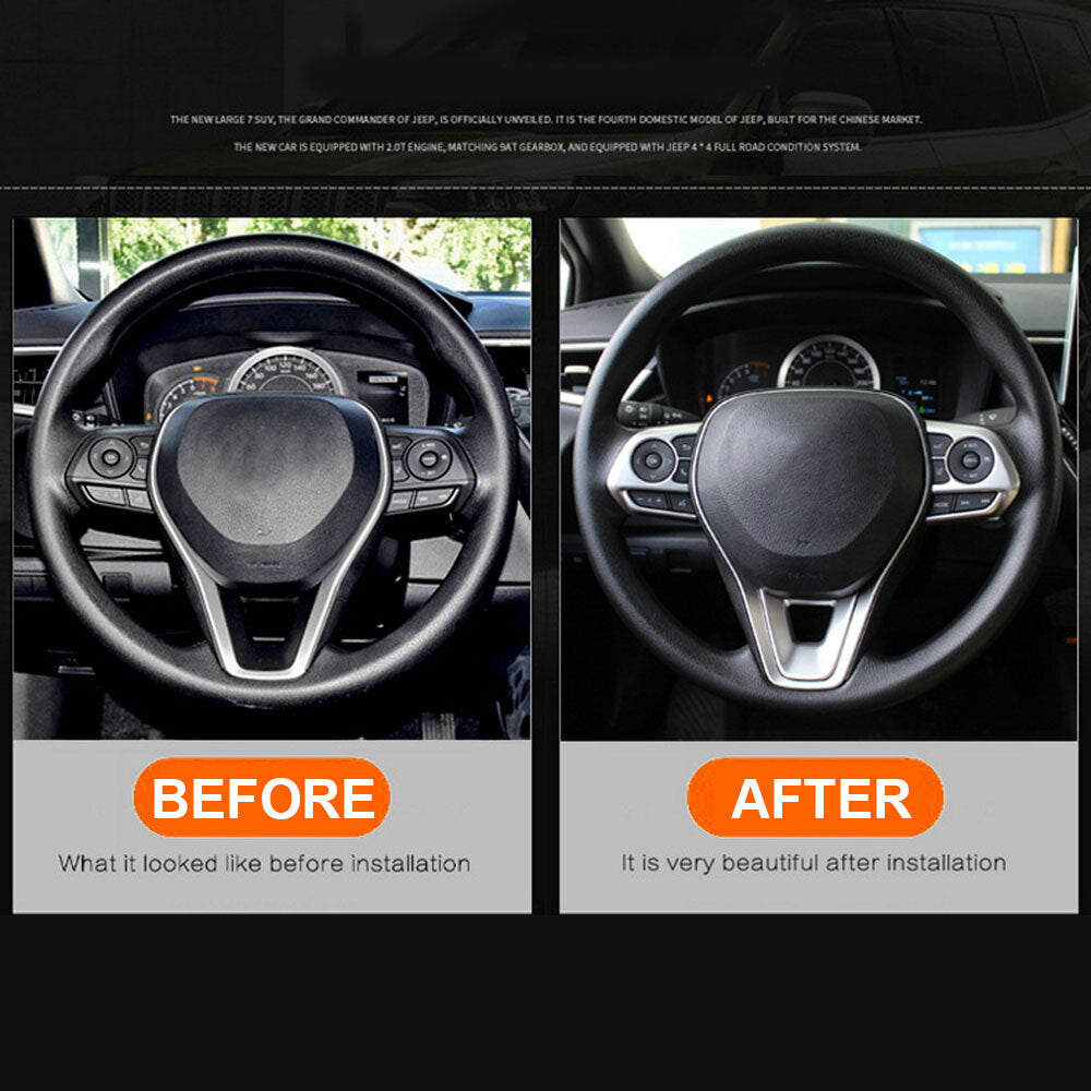 2-Piece Steering Wheel Button Cover Trim for Venza, RAV4, and for Corolla 2019-2023 n