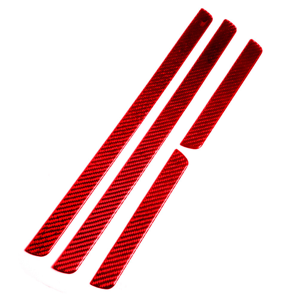 4Pcs Red Carbon Fiber Door Pedal Protector Cover Trim for VW for Golf MK7 2014-2019