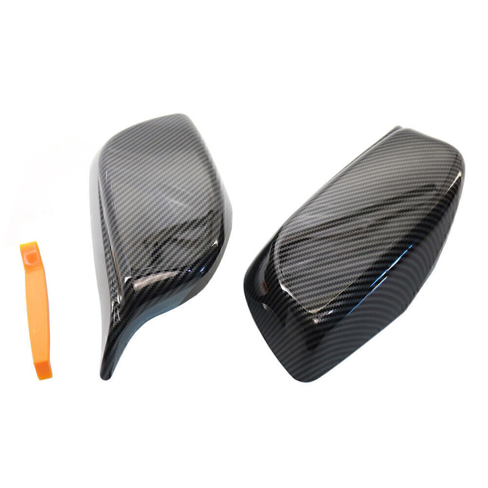 Carbon Fiber M Style Side Rearview Mirror Cover Caps for BMW 5 6 Series 03-2010 Q