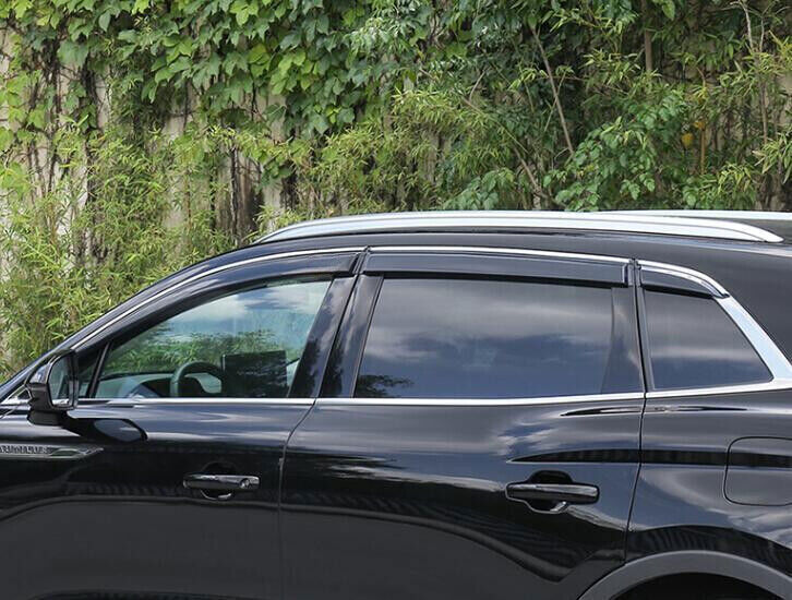 Chrome & black Window Visor Vent Shades Sun Rain 21-23 for Lincoln Nautilus B n